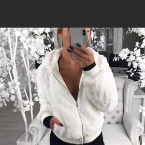 White Faux Fur Jacket
